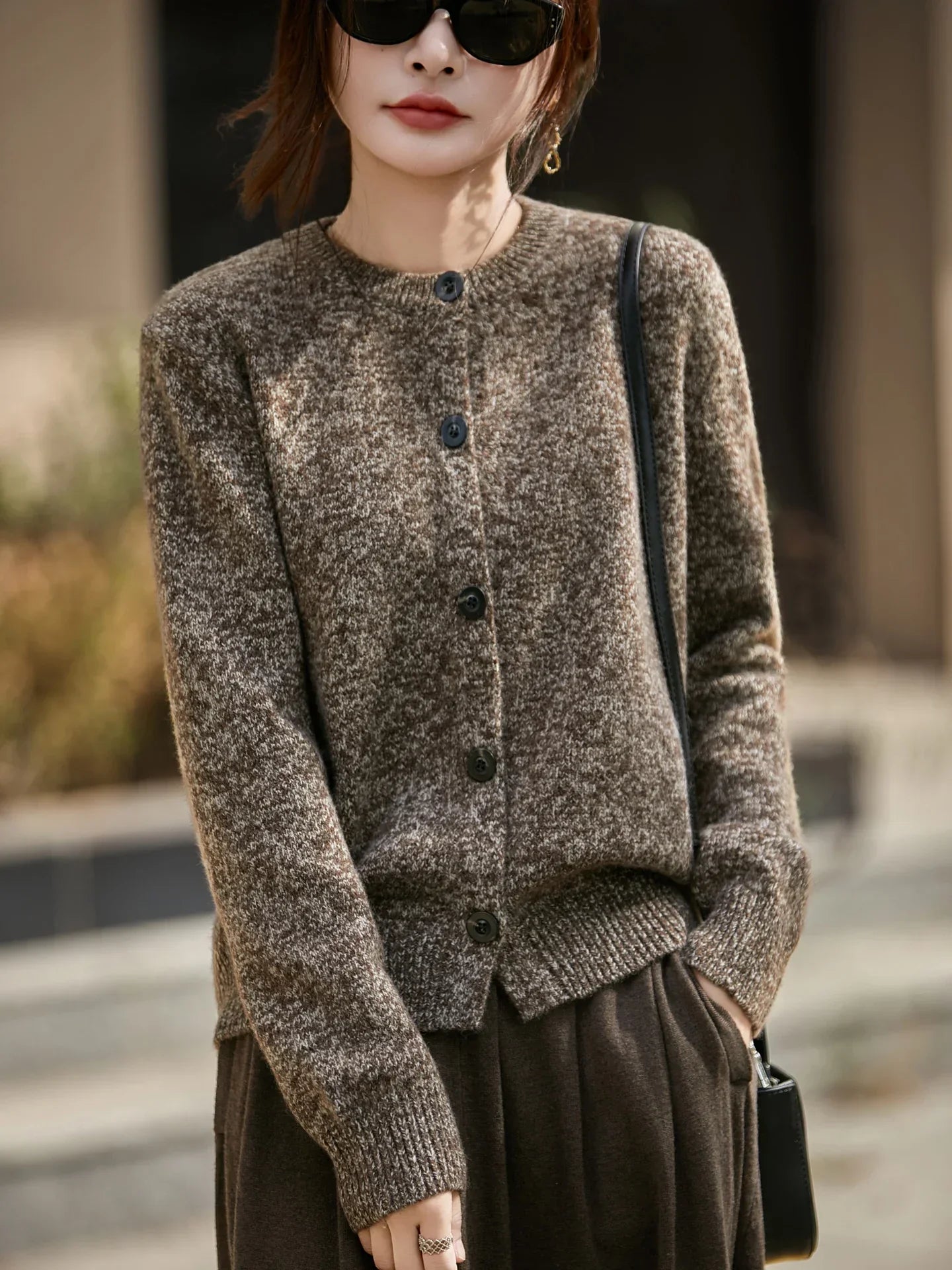 | Chunky-Knit Alpaca-Blend Cardigan