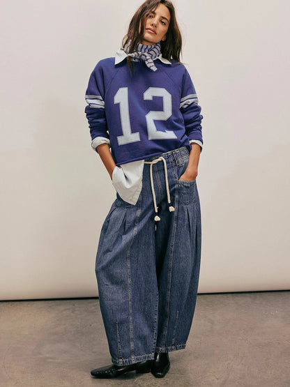| Drawstring Denim Pants