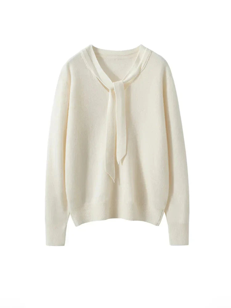 | Cashmere Pullover with Scarf Collar