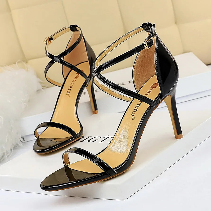 11cm Super High Heels Patent Leather Women Pumps Sexy Woman Heels