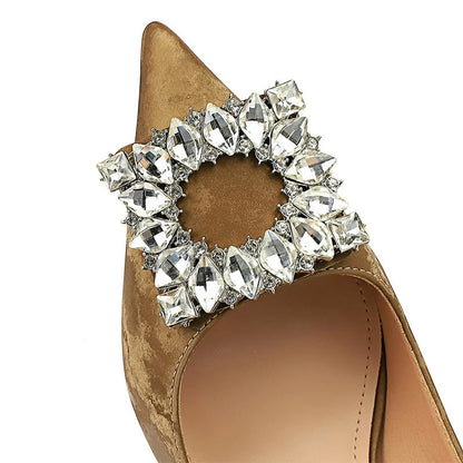 Metal Rhinestone Women Pumps with Kitten High Heels for Luxury Banquets - 7.5 cm