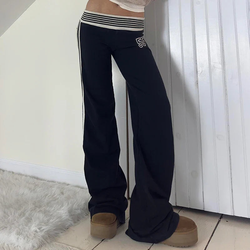 Striped Patchwork Bootcut Pant
