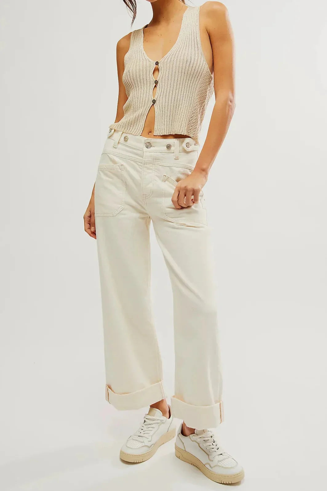 | High-Waist Wide-Leg Denim