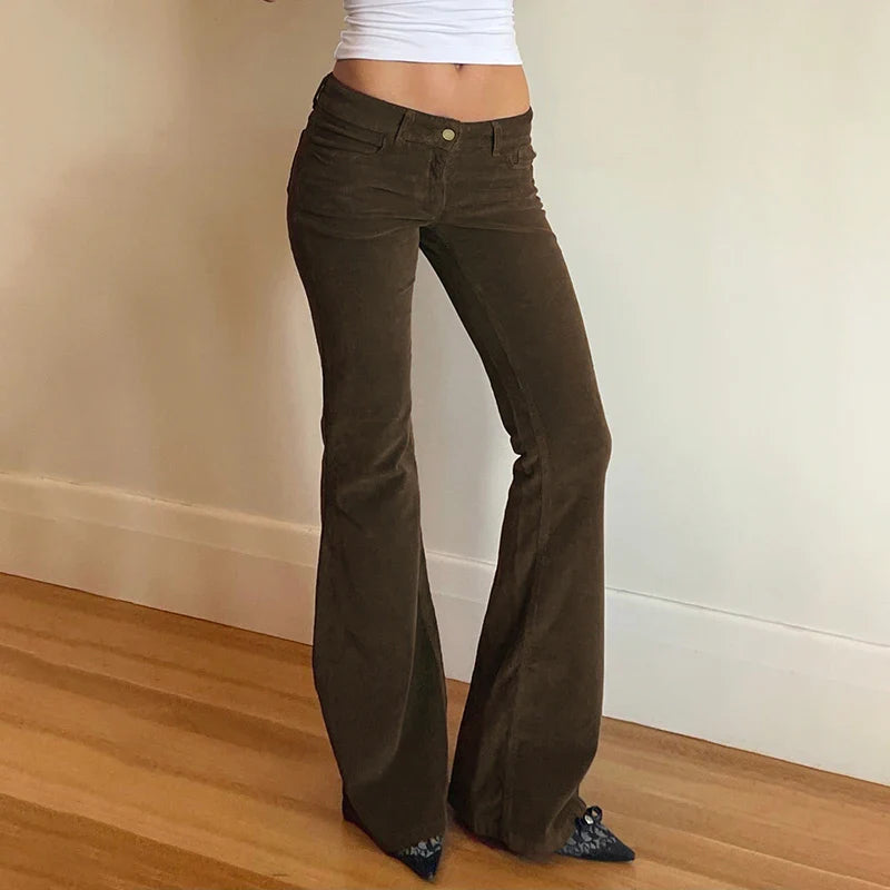 Low Waist Corduroy Bootcut Pant