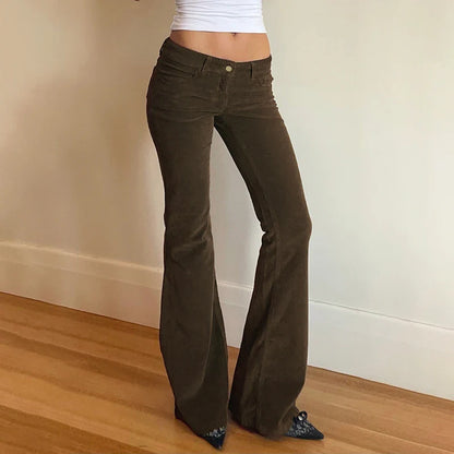 Low Waist Corduroy Bootcut Pant