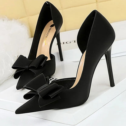 Bowknot Women Pumps High Heels Sexy Party Stilettos Office Shoes