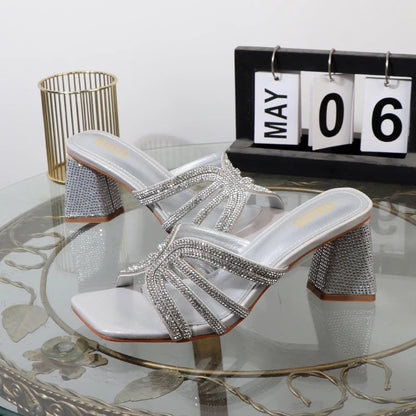 Luxurious Hollowed Out High Heel Slippers for Summer Fashion