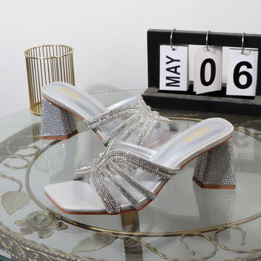 Luxurious Hollowed Out High Heel Slippers for Summer Fashion