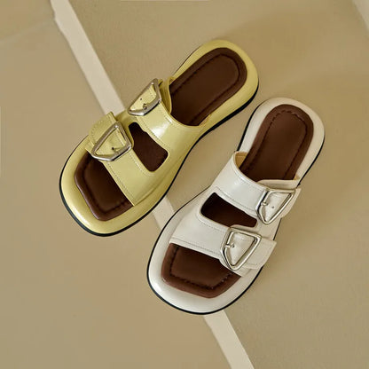 | Twin-Buckle Slide Sandals