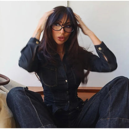 | Button Denim Set