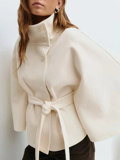 | Wool-Blend Cape Coat