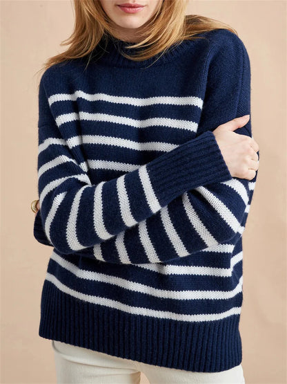 | Striped Cotton Pullover Sweater