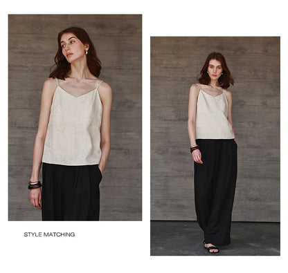 | Linen V-Neck Camisole Top