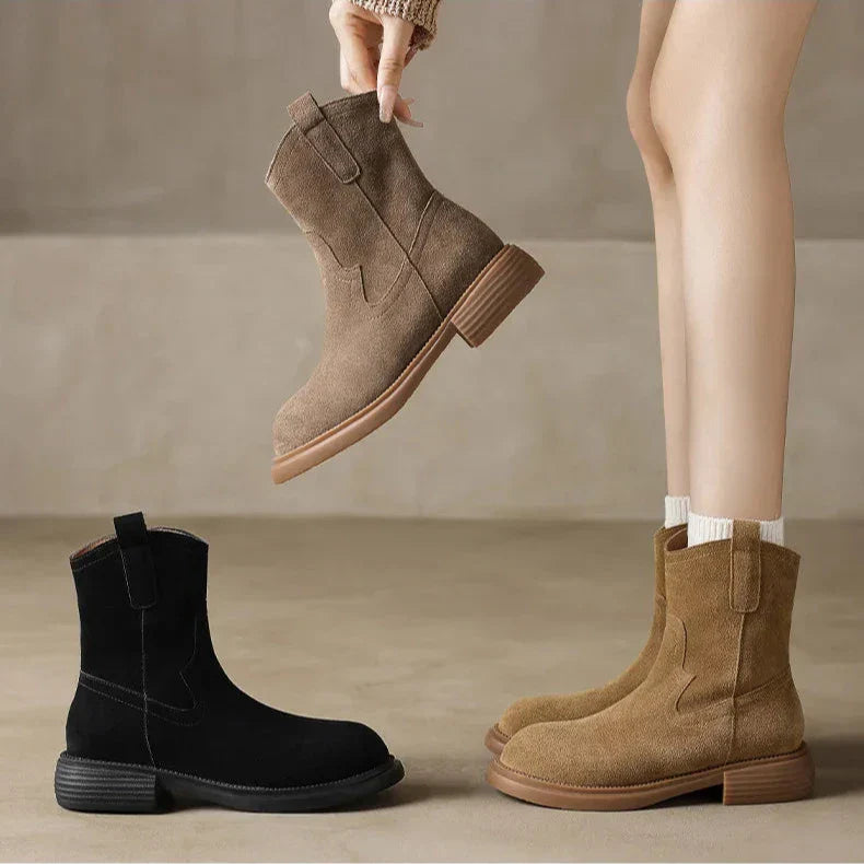 | Leather Zipper Boots