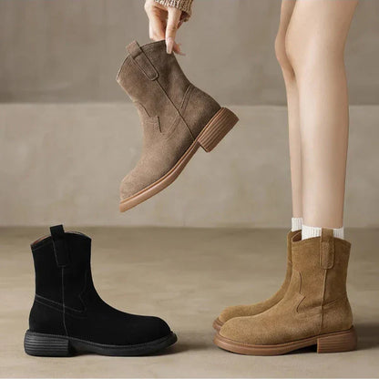 | Leather Zipper Boots