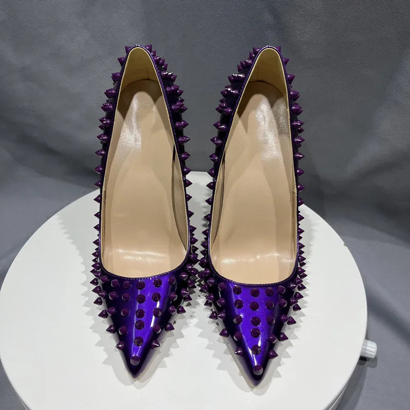 Sexy Dark Purple Patent Pointy Toe High Heel Shoes for Women