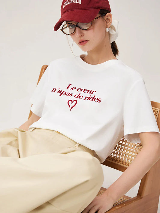 Letter Print Black Shoulder T-shirt