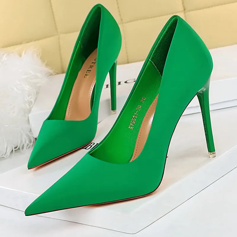 Satin High Heels Stiletto Wedding Shoes Sexy Party Pumps Women Fashion