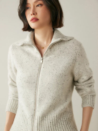 | Cashmere Zip Cardigan