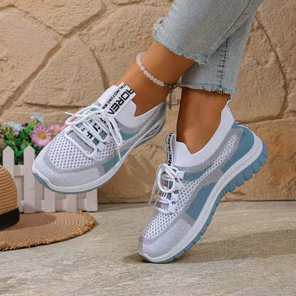 Women's Lightweight Lace-Up Non-Slip Sneakers – Breathable Casual Walking Shoes