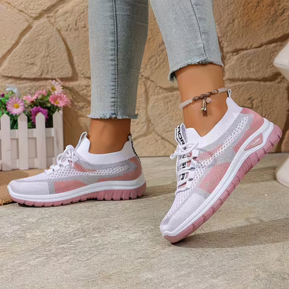 Women's Lightweight Lace-Up Non-Slip Sneakers – Breathable Casual Walking Shoes