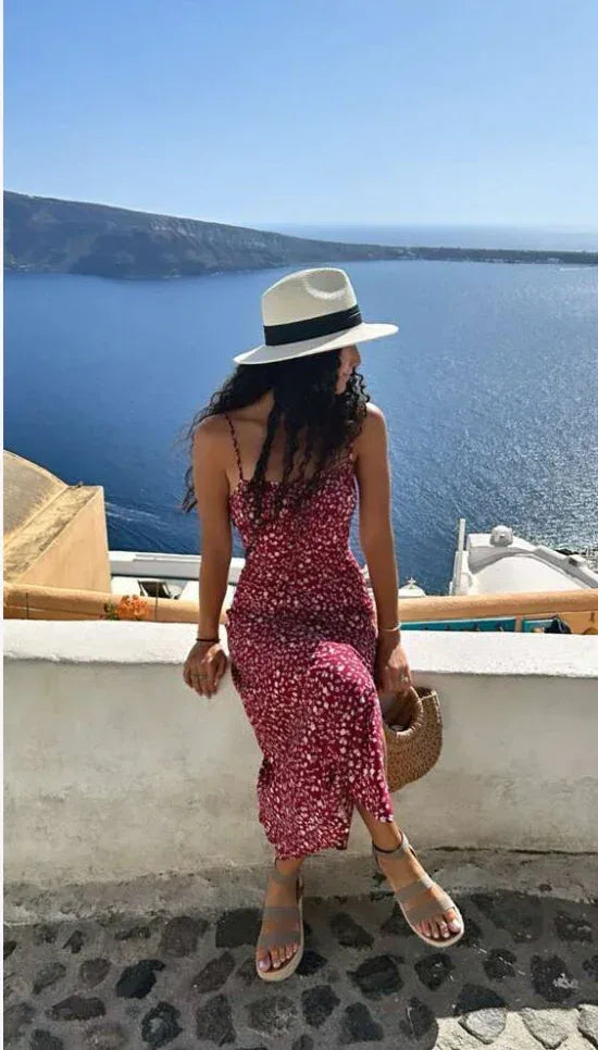 Women Floral Side Slit Hem Cami Dress