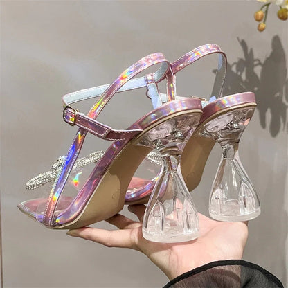 Butterfly-knot Buckle Strap Square Toe Sandals for Women
