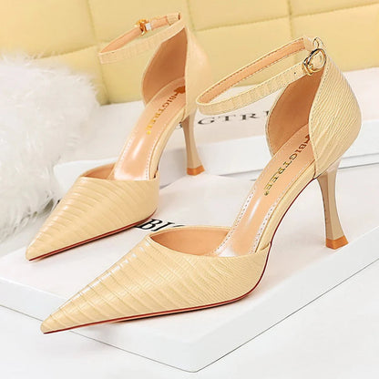 Wood Grain Women Pumps Kitten Heels Summer Fashion