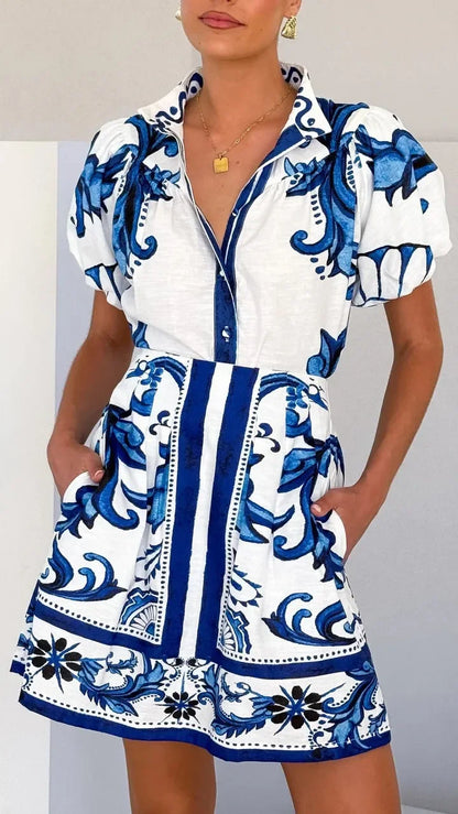 | Linen Floral Cocktail Dress