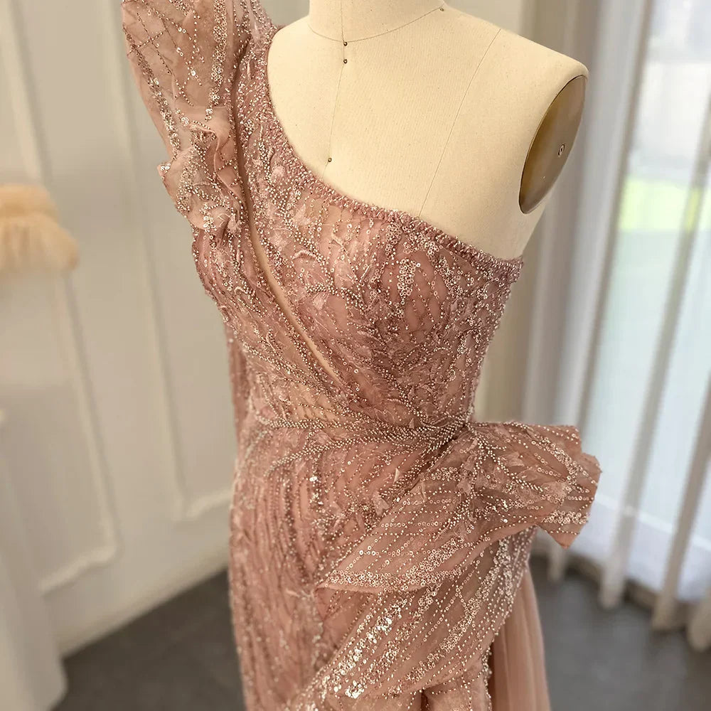 One-Shoulder Side Slit Mermaid Formal Dresses