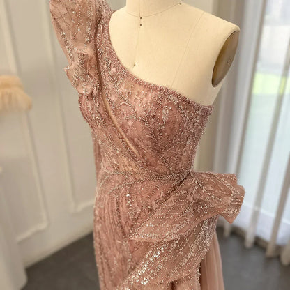 One-Shoulder Side Slit Mermaid Formal Dresses