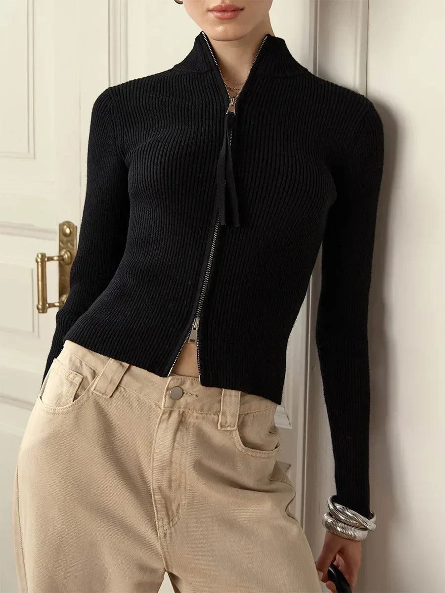 | Cotton Double-Zip Knit