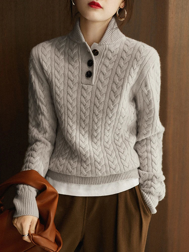| Cashmere Button-Up Sweater