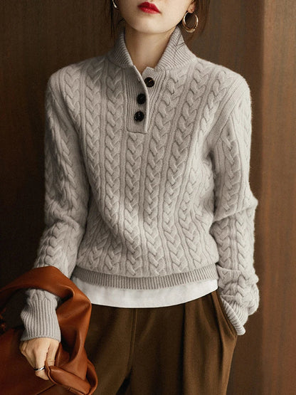 | Cashmere Button-Up Sweater