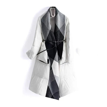 | Wool-Panel Down Coat