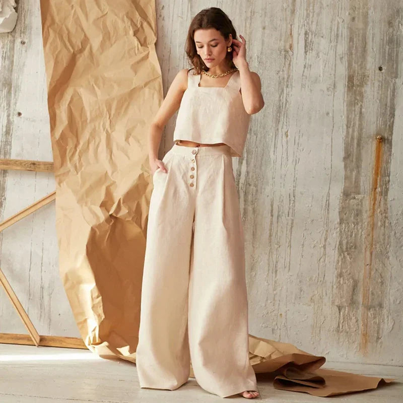 | Cotton Wide-Leg Pant
