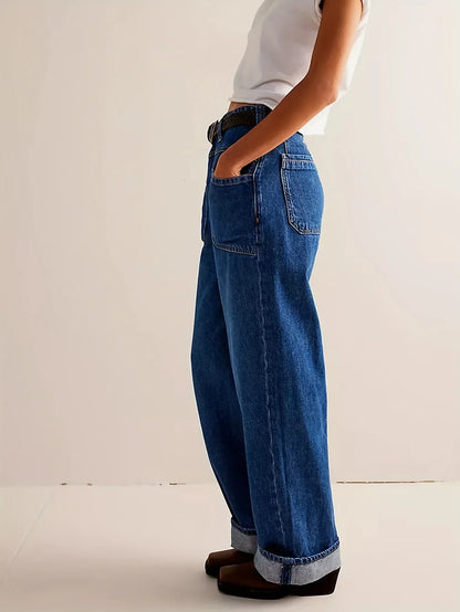 | High-Waist Wide-Leg Denim