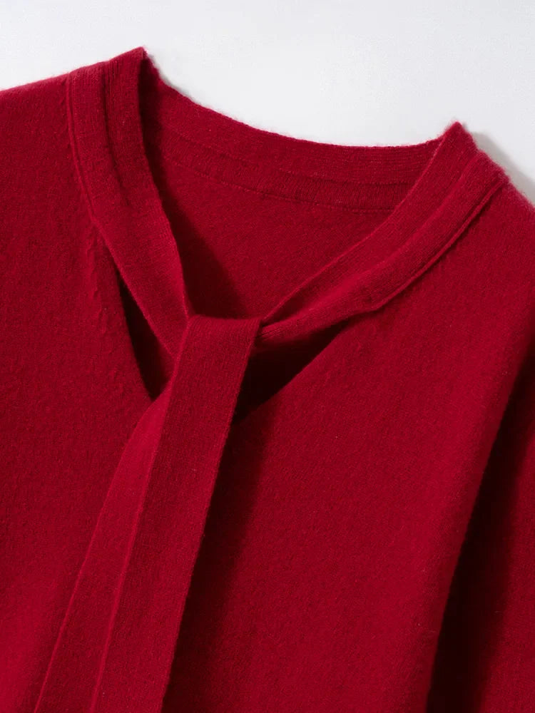 | Cashmere Pullover with Scarf Collar