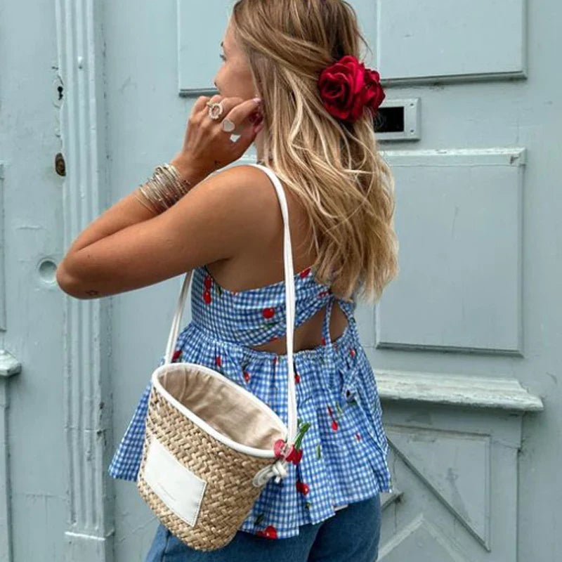 Cherry Gingham Top