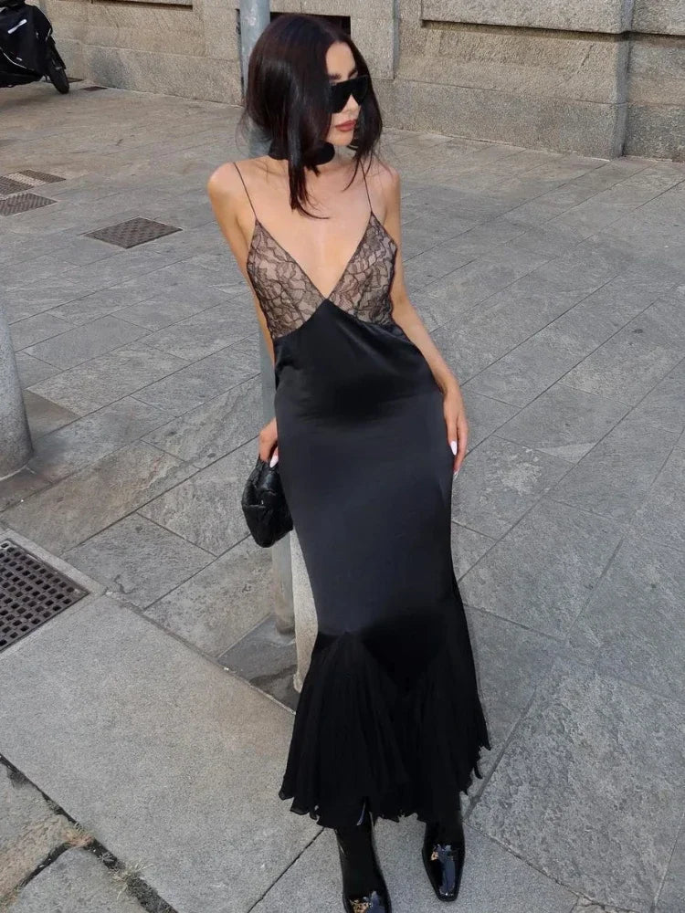 Off-Shoulder Print Split Slim Maxi Dress