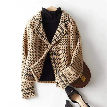 | Houndstooth Knit Jacket