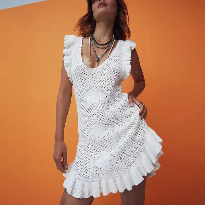 | Crochet Beach Mini Dress