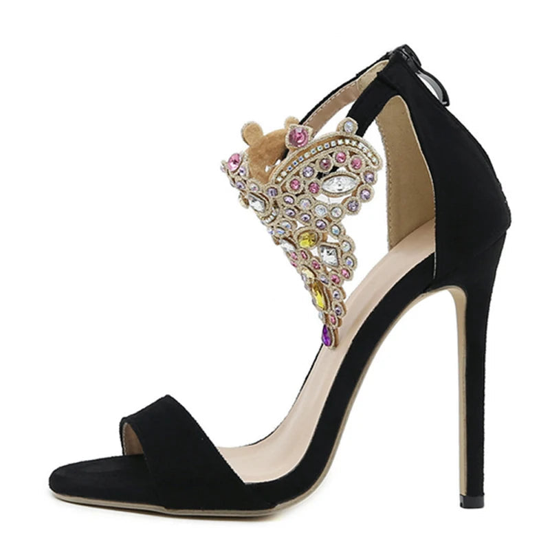 Rhinestone High Heel Sandals for Women