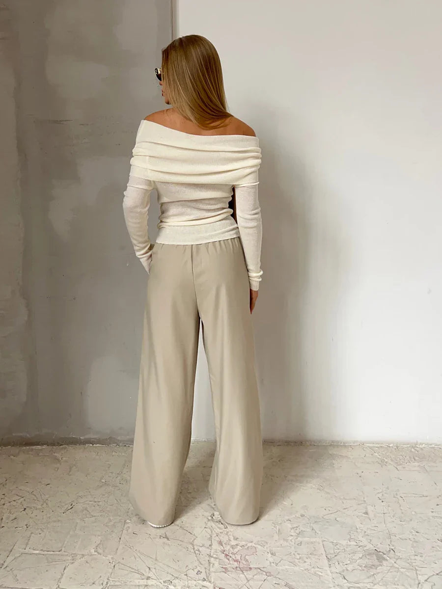 | Off-Shoulder Knit Top