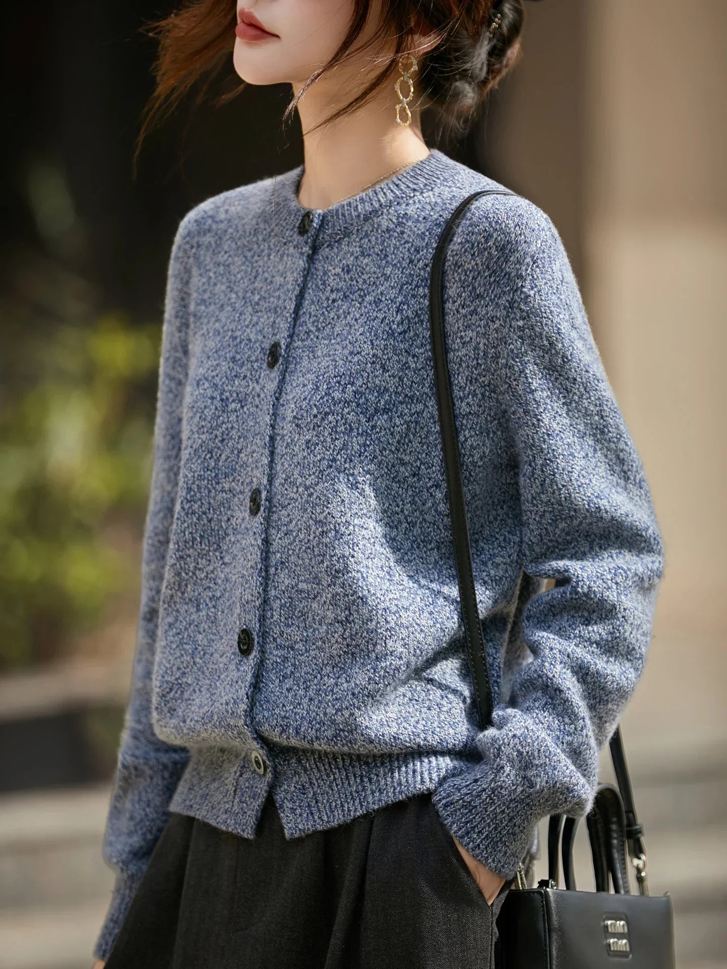 | Chunky-Knit Alpaca-Blend Cardigan