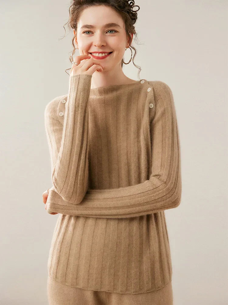| Buttoned Cashmere Sweater
