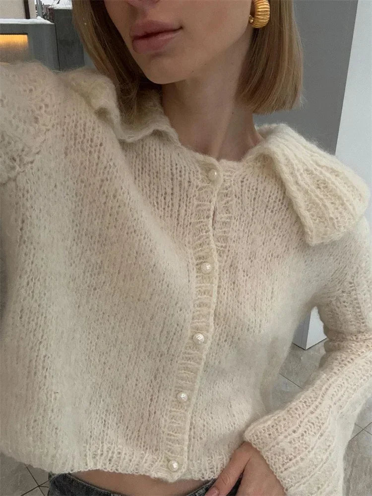 Pleated Flare Sleeve Cropped Coat