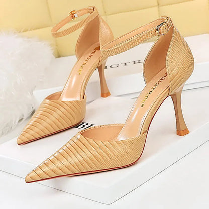 Wood Grain Women Pumps Kitten Heels Summer Fashion