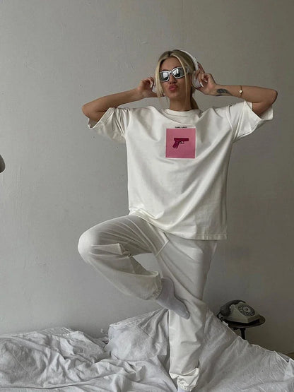 Oversized Graphic Cotton Crewneck T-shirt