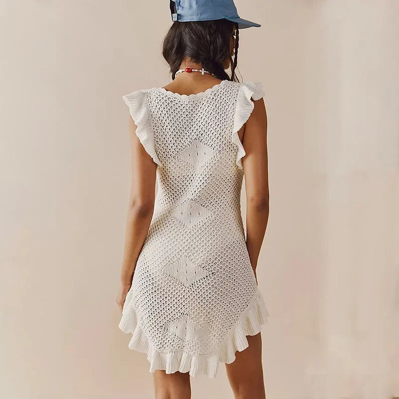 | Crochet Beach Mini Dress